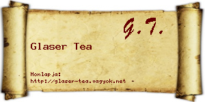 Glaser Tea névjegykártya
